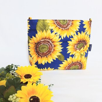 ひまわりの花2Wayバッグインバッグ（ネイビー)の画像
