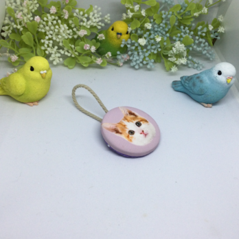 くるみボタン ヘアゴム リアルねこ柄01の画像