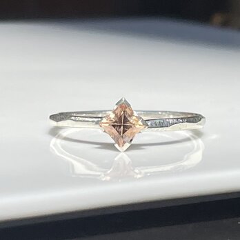 インペリアルトパーズ　SQ　0.43ct　伏せこみ留　シルバーSV925リング