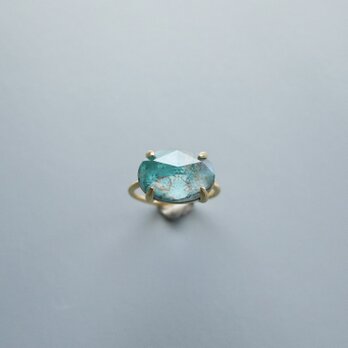 クリソコラ A silver925 ring 7号フリー 海の画像