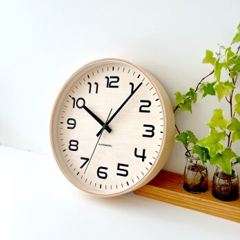 KATOMOKU plywood clock 23 ナチュラル km-145NA 掛け時計 木製 静か オシャレの画像