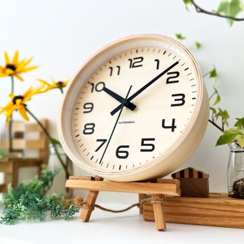 KATOMOKU plywood clock 23 ナチュラルkm-146NARC  電波時計 掛け時計 木製 静か Sサイズの画像