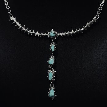 Spiked necklace turquoiseの画像