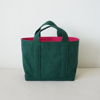 TOTE BAG -bicolor- (M) / green × pinkの画像
