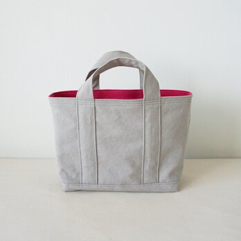 TOTE BAG -bicolor- (M) / lightgray × pinkの画像