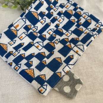 ⭐︎ハンドメイド　4重ガーゼハンカチミナペルホネン♡ hütte blueの画像