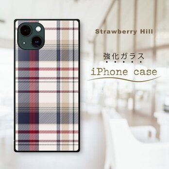 チェック柄 タータン チェック 強化ガラスケース iPhone ケースの画像