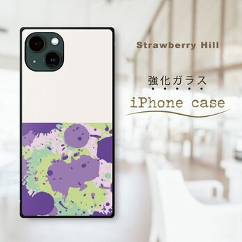 カラフル 絵の具 雫 強化ガラスケース iPhone ケースの画像
