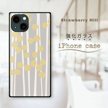 ★ 送料無料 ★ ドット ✖️ ストライプ 北欧 強化ガラスケース iPhone ケースの画像