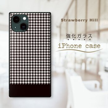 ★ 送料無料 ★ 千鳥格子 チェック  強化ガラスケース iPhone ケースの画像