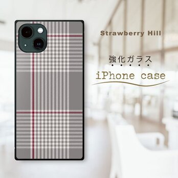 チェック柄 タータン チェック  強化ガラスケース iPhone ケースの画像