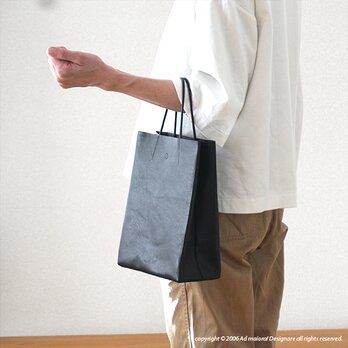 大人の革袋 S ・内ポケット付き・ブラック [受注制作品]の画像