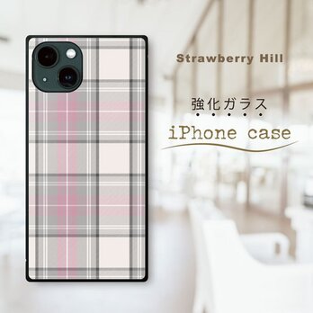 チェック柄 タータン チェック  強化ガラスケース iPhone ケースの画像