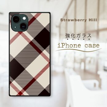 チェック柄 タータン チェック  強化ガラスケース iPhone ケースの画像