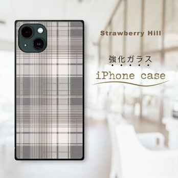 チェック柄 タータン チェック  強化ガラスケース iPhone ケースの画像
