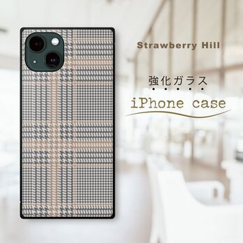 チェック柄 タータン チェック  強化ガラスケース iPhone ケースの画像