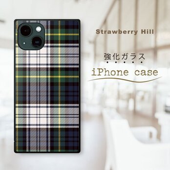 チェック柄 タータン チェック  強化ガラスケース iPhone ケースの画像