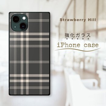 チェック柄 タータン チェック  強化ガラスケース iPhone ケースの画像