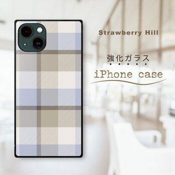 チェック柄 タータン チェック  強化ガラスケース iPhone ケースの画像