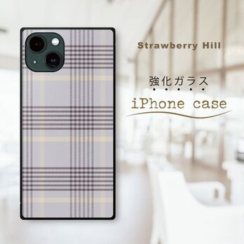 チェック柄 タータン チェック  強化ガラスケース iPhone ケースの画像