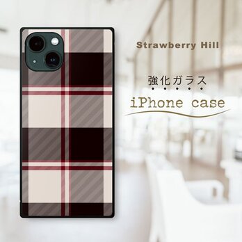 チェック柄 タータン チェック  強化ガラスケース iPhone ケースの画像