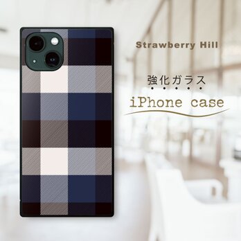 チェック柄 タータン チェック  強化ガラスケース iPhone ケースの画像