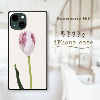 ★ 送料無料 ★ チューリップ の 花  強化ガラスケース iPhone ケースの画像