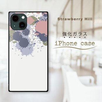カラフル 絵の具 雫　神聖幾何学模様  強化ガラスケース iPhone ケースの画像