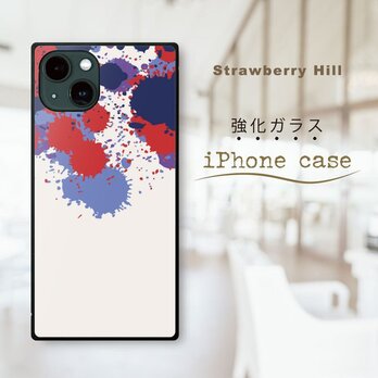 カラフル 絵の具 雫　神聖幾何学模様  強化ガラスケース iPhone ケースの画像
