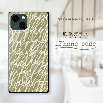 クレヨン 強化ガラスケース iPhone ケースの画像