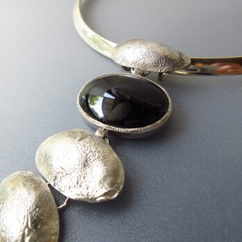 オニキスのシルバーチョーカー