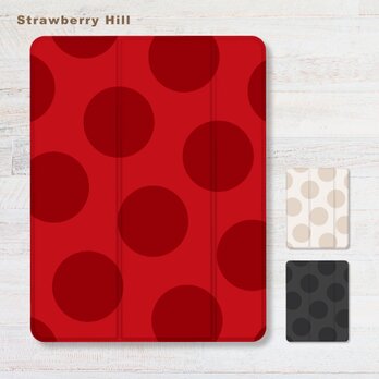 ドット 水玉 iPad カバー ケース ペン収納 軽量 背面クリア