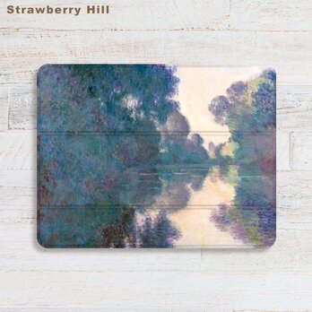モネ ジベルニーの朝 iPad カバー ケース ペン収納 軽量 背面クリアの画像