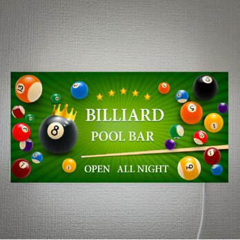 【オーダー無料】ビリヤード プールバー ハスラー ゲームセンター ゲームルーム 壁掛け 照明 看板 置物 雑貨 ライトBOXの画像