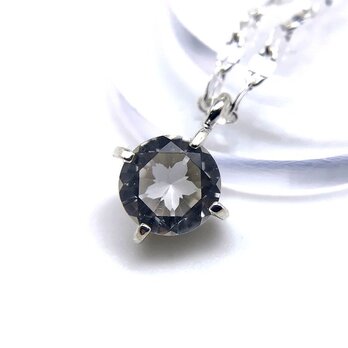 さくらインカット 一粒ネックレス 水晶/シルバー925 つけっぱなし/着物 和風/誕生石 天然石の画像
