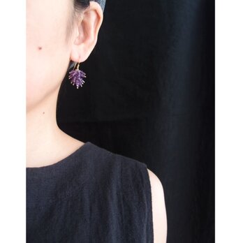 【K14gf】Amethyst Earrings／アメシスト フリンジピアスの画像