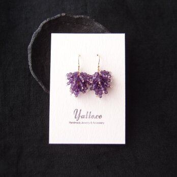 【K14gf】Amethyst Earrings／アメシスト フリンジピアスの画像