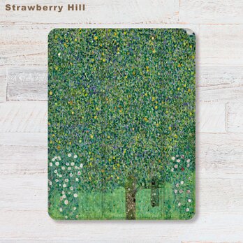 クリムト の 花 と 緑 iPad カバー ケース ペン収納 軽量 背面クリアの画像