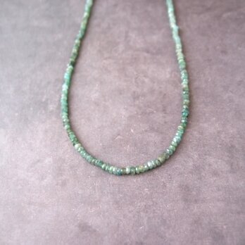 【SV】Colored Stone Plane Necklace／Emerald（S size）の画像