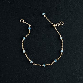 14kgf Aquamarine Chain Bracelet Gift Boxの画像