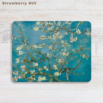 ゴッホ アイリス 花 iPad カバー ケース ペン収納 軽量 背面クリアの画像