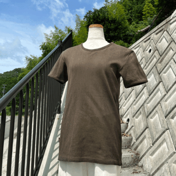 柿渋染め紳士物Tシャツ24049の画像