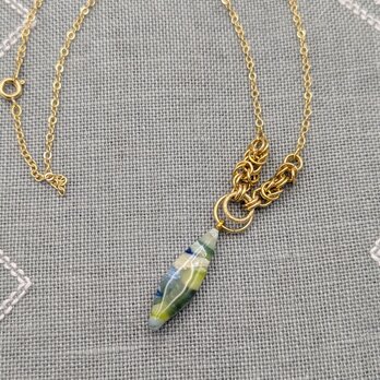 天然石風ネックレス〜チェインメイルとの画像