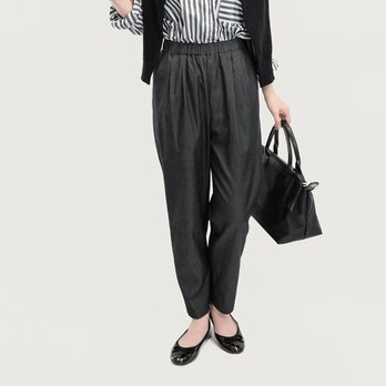 岡山デニム 頼れる黒 テーパードパンツ ●VIOLA-TP●