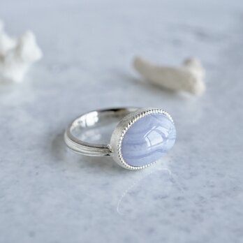Blue Lace Agate ring [OP781SV]の画像