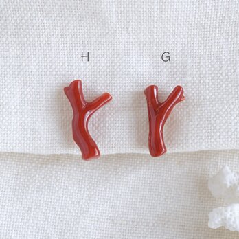 Coral branch silver earrings [OP833SV]の画像