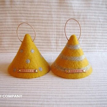 受注制作／△鍋つかみ【マスタード／ライトブラウン】