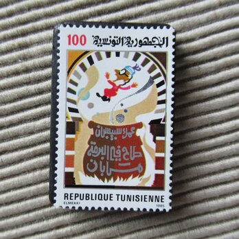 チュニジア共和国　童話切手ブローチ9902の画像