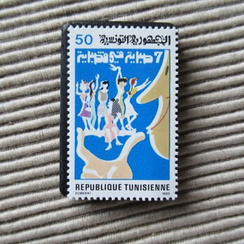 チュニジア共和国　童話切手ブローチ9904の画像