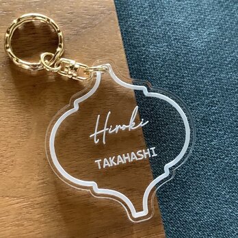 【送料無料】ウェディング モロッカンタイル柄 席札アクリルキーホルダー結婚式 記念日 結婚祝いの画像